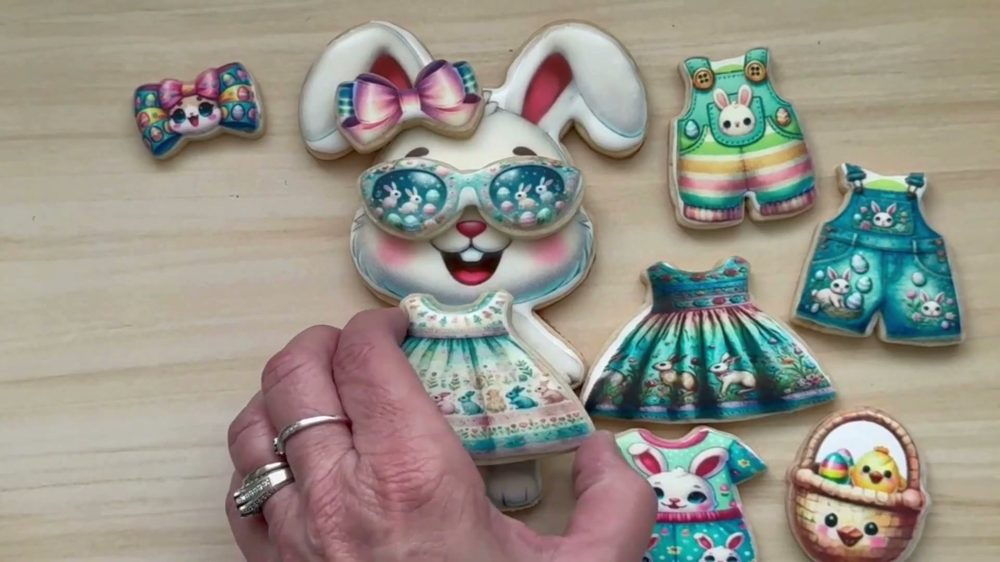 Printed bunny cookies