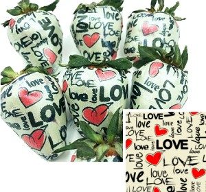 Printed chocolate strawberries